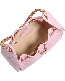 Tiffany & Fred Paris | Womens | Quilted Leather Shoulder Bag | Pink