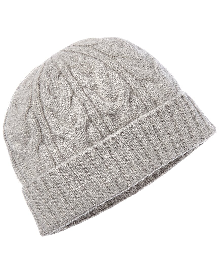 Bruno Magli | Unisex | Cable Cuffed Cashmere Hat | Grey