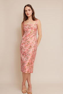 Carlie Dress | Pink Jacquard