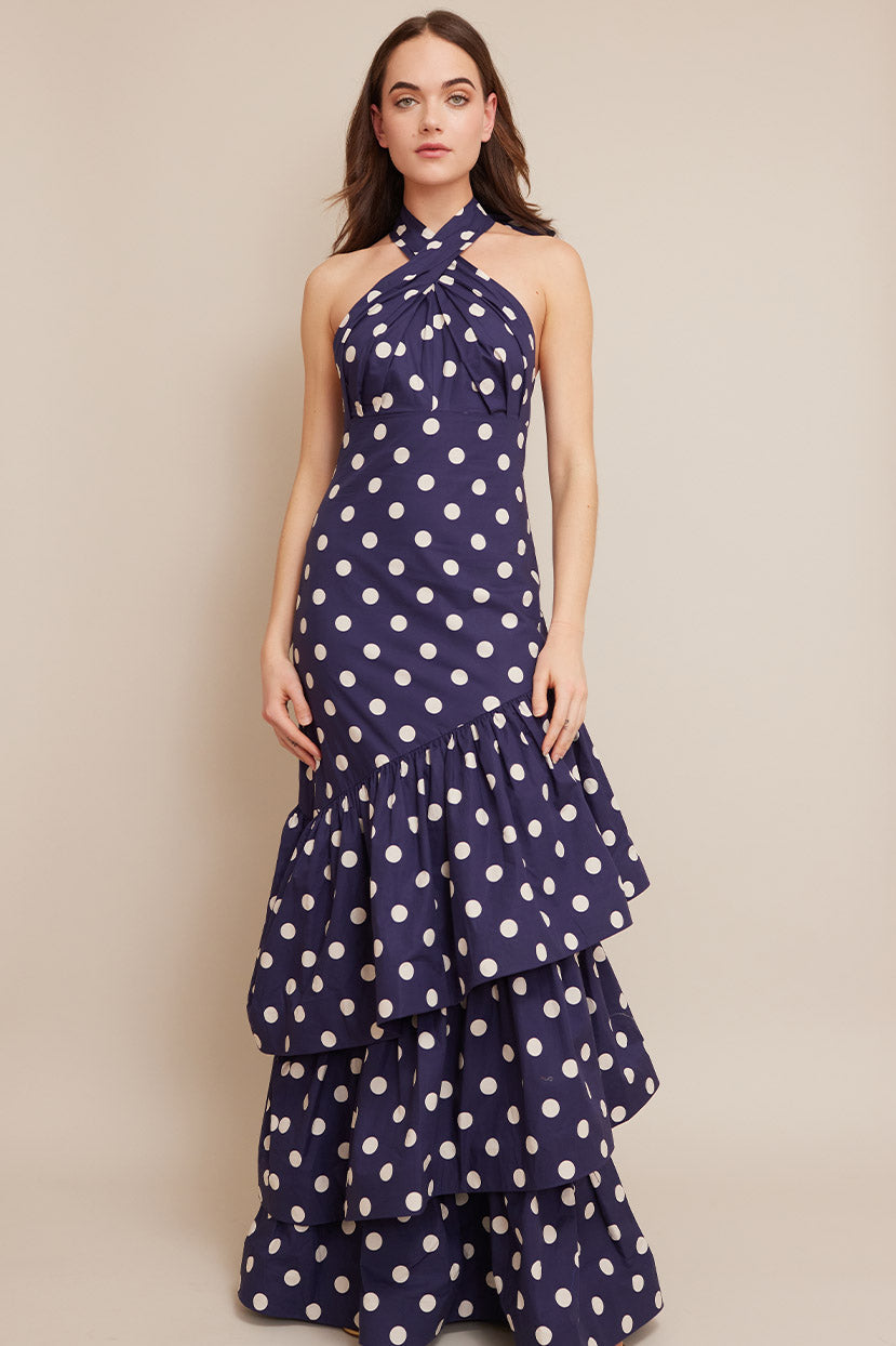 Perla Dress | Classic Navy Dot