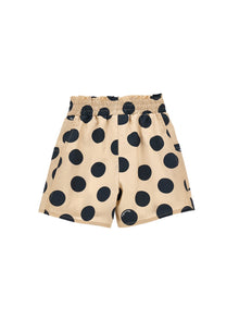 Girls | Polka Dot Bermuda Shorts With Big Pockets | Beige/Black