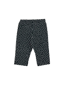 Girls | Polka Dot Cycling-Style Leggings | Black/White