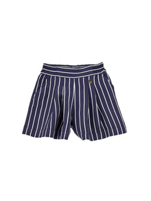 Girls | Alternating Striped Shorts | Blue/White
