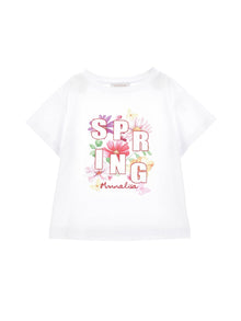 Girls | Spring Lurex Jersey Maxi T-Shirt | White