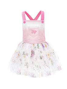 Girls | Dungaree Tulle Skirt | White/Multicolor