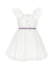 Girls | Embroidered Circle Dress | White
