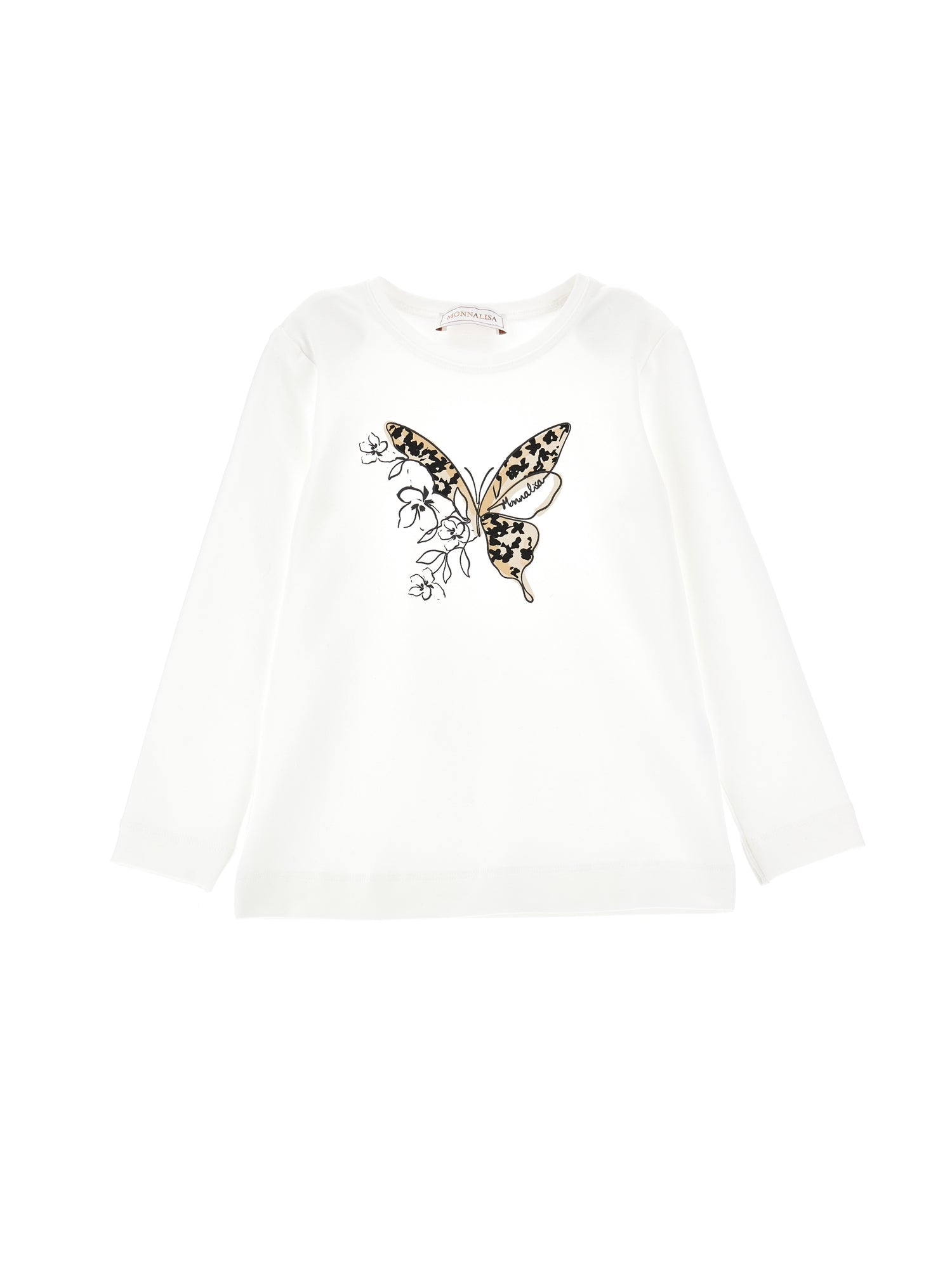Girls | Jersey T-Shirt With Maxi Butterfly | Cream