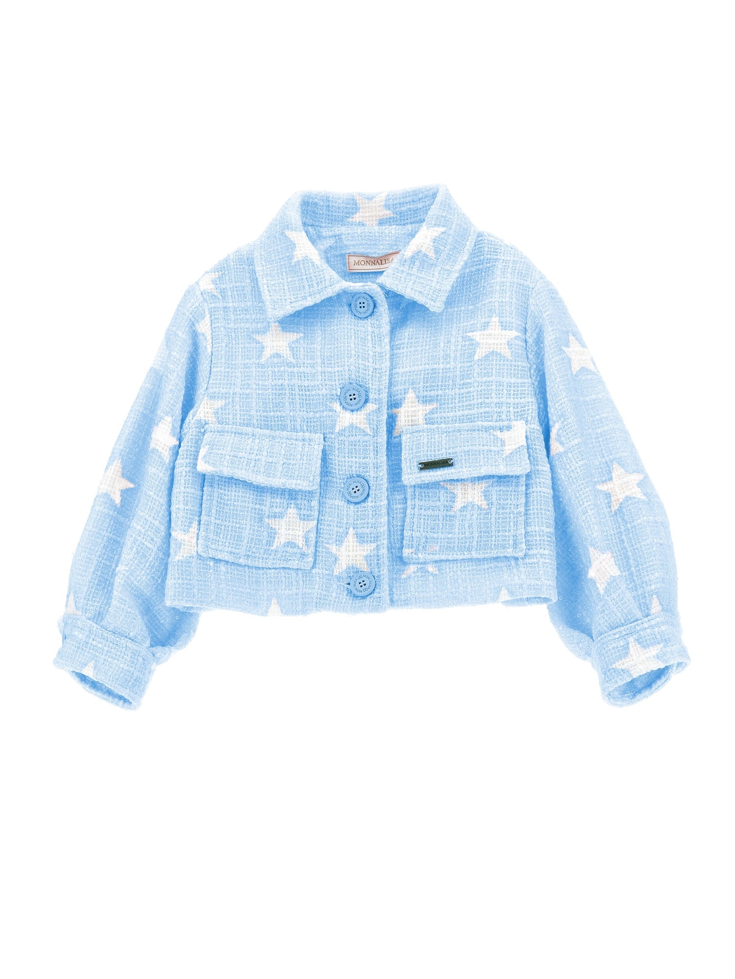 Girls | Star Boucle Short Jacket | Sky Blue