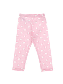 Girls | Stars Jersey Leggings | FairyTale Pink