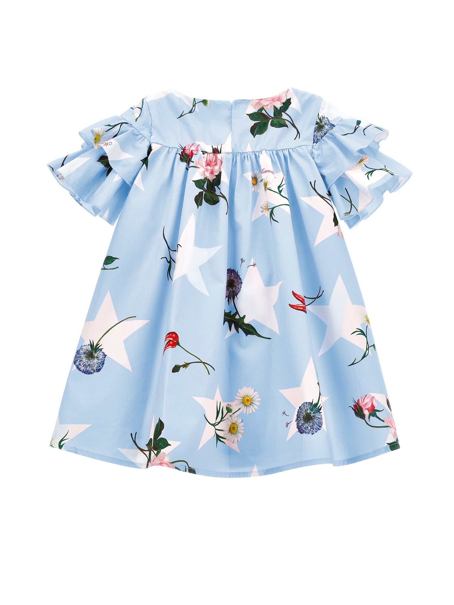 Girls | Flared Cotton Dress | Sky Blue