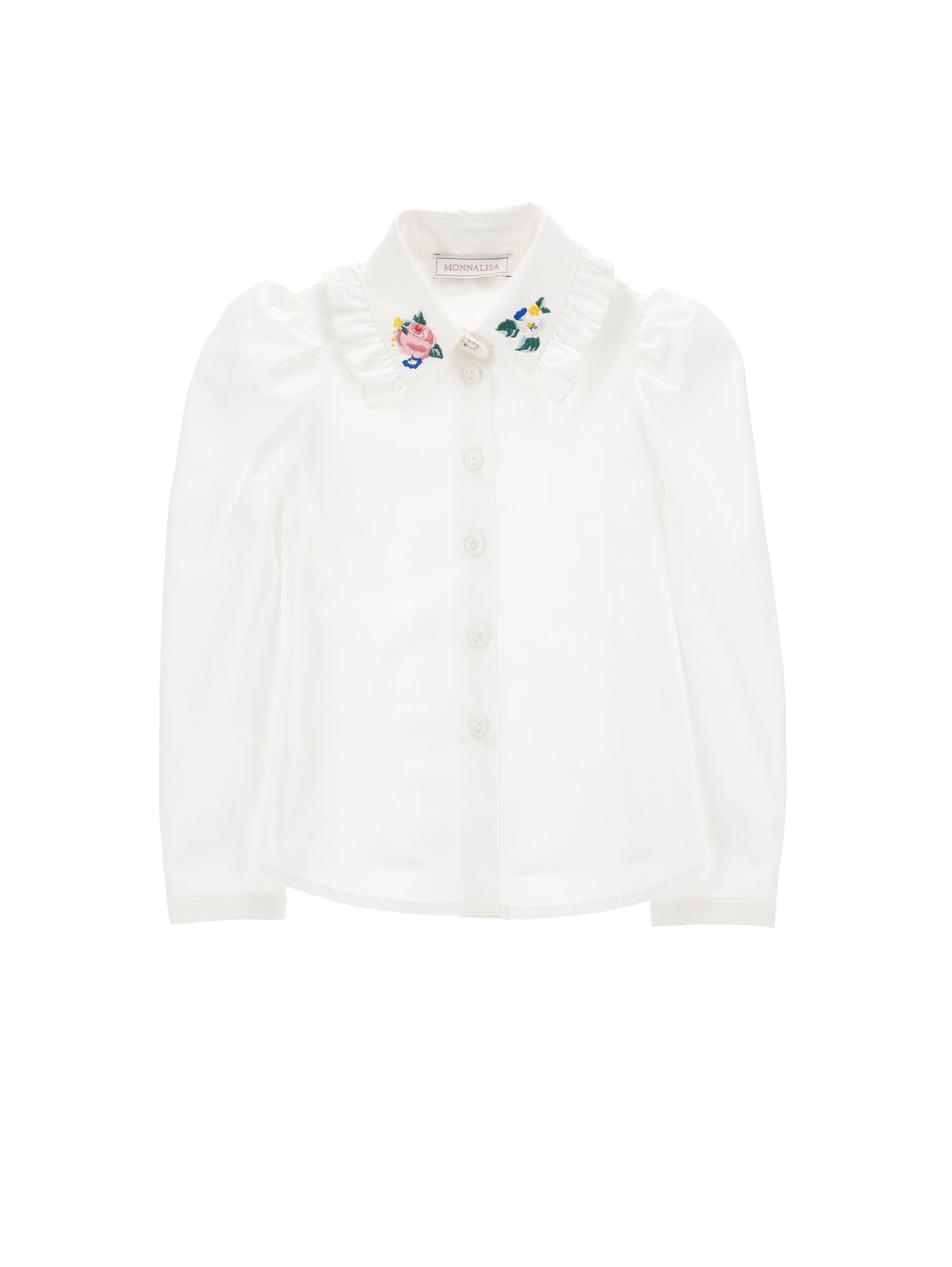 Girls | Embroidered Cotton Shirt | Cream