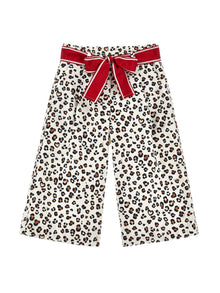 Girls | Gabardine Animalier Trousers | Leopard Print