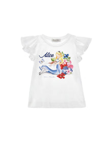 Girls | Alice T-Shirt With Flounced Sleeves | White
