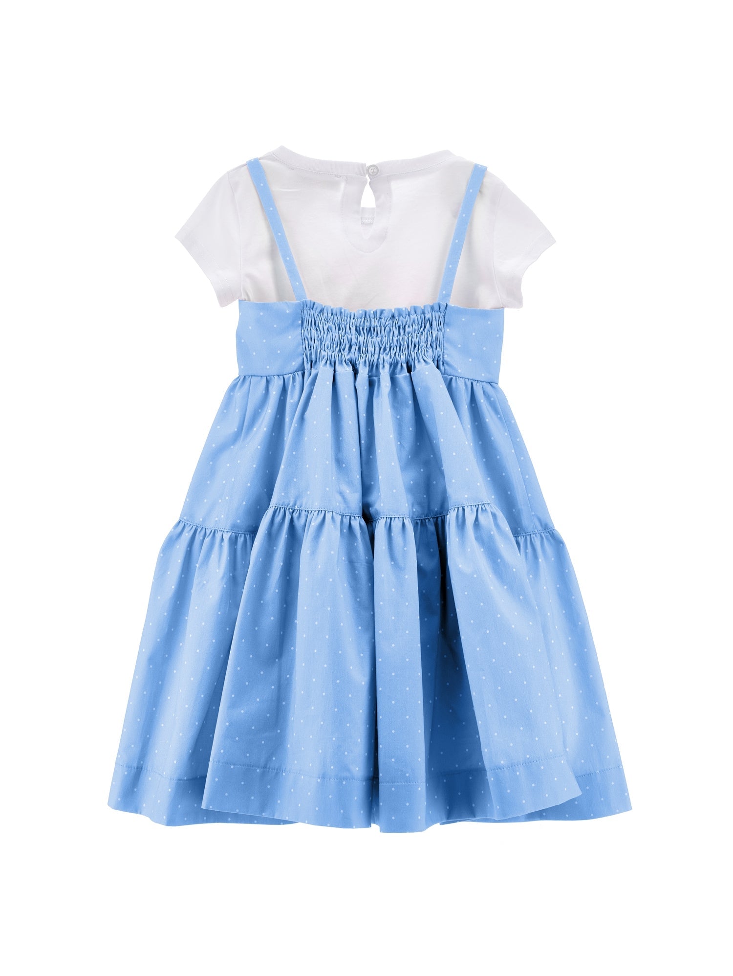 Girls | Polka Dot Poplin Sundress | Sky Blue