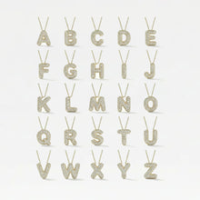 The Pave Bubble Letter Pendant Necklace | Gold Vermeil