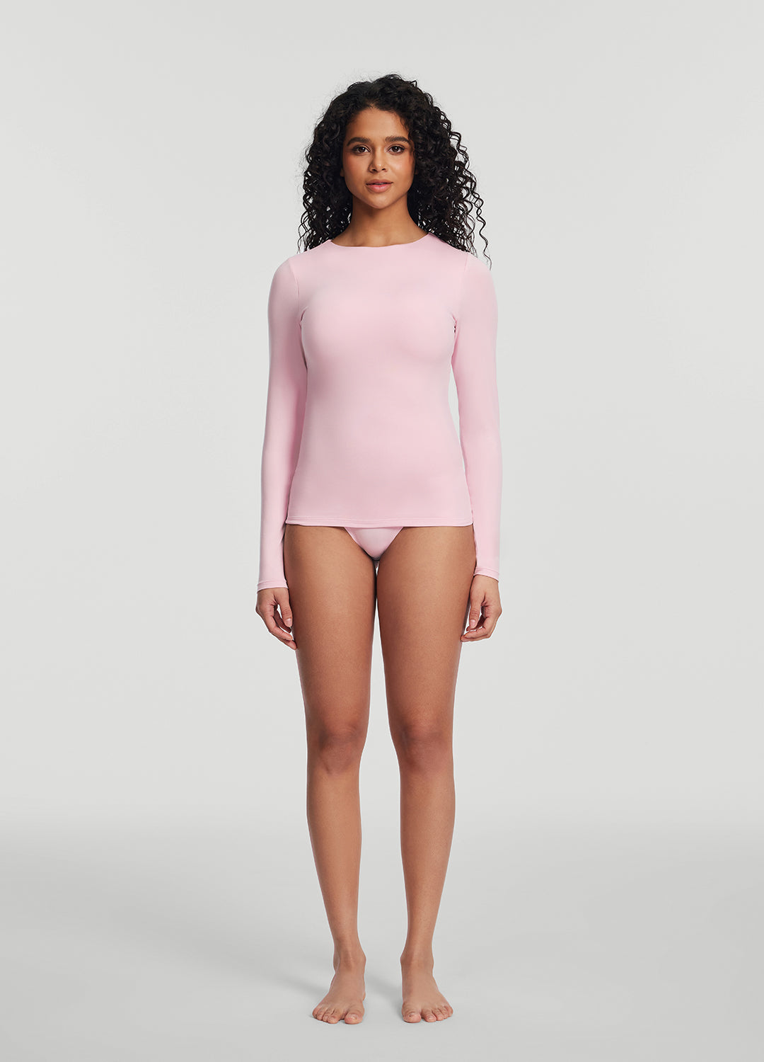 Crew Neck Long Sleeve Top | Ballet Pink