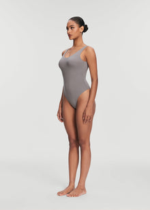 Scoop Back Bodysuit | Cool Gray