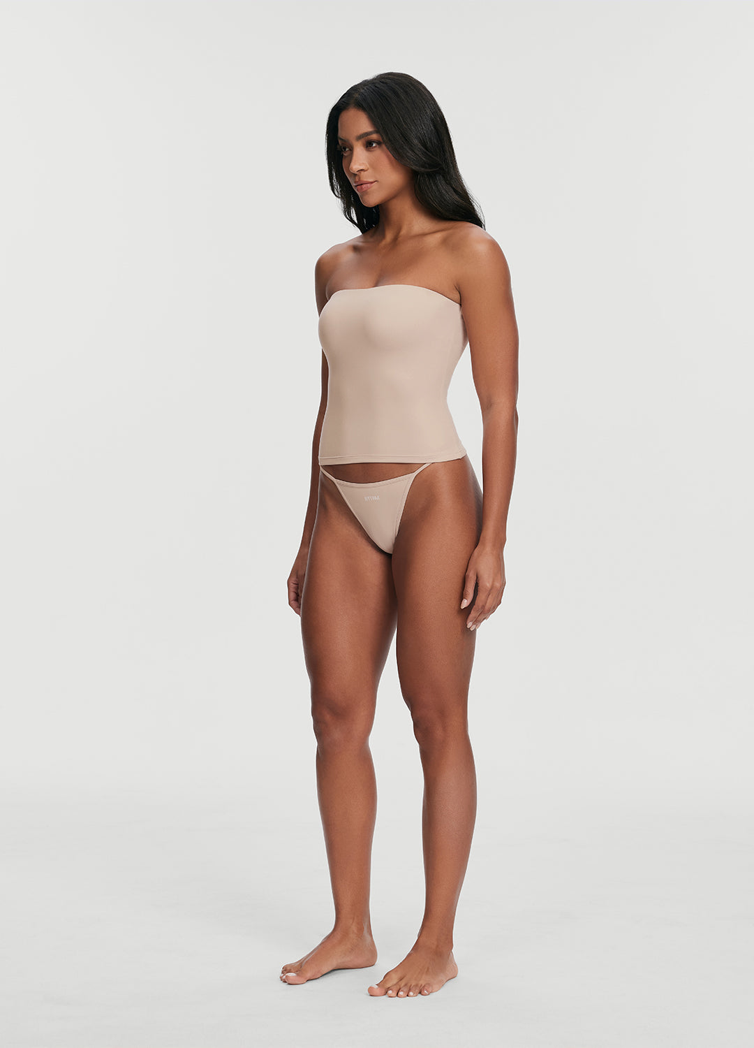Seamless Full-Length Tube Top | Oat Milk