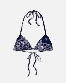 Womens | Upcycled Lola Tie Top | Navy Bandana