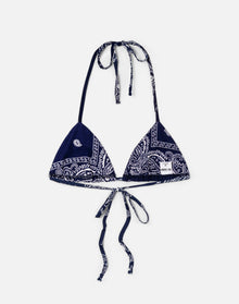 Womens | Upcycled Lola Tie Top | Navy Bandana