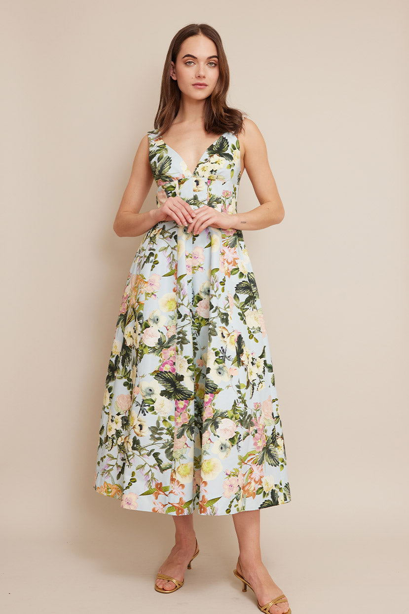 Naples Dress | Light Blue Kingston Floral