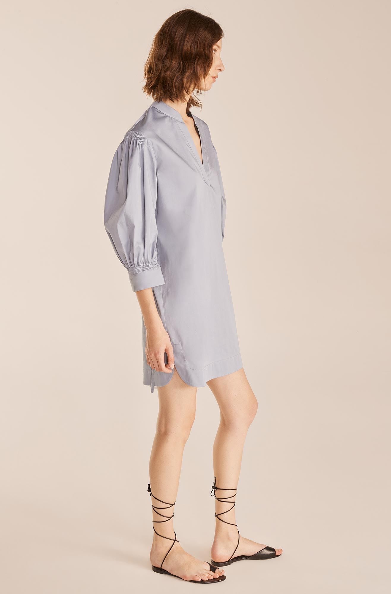 Long Sleeve Shirt Dress | Pearl Blue