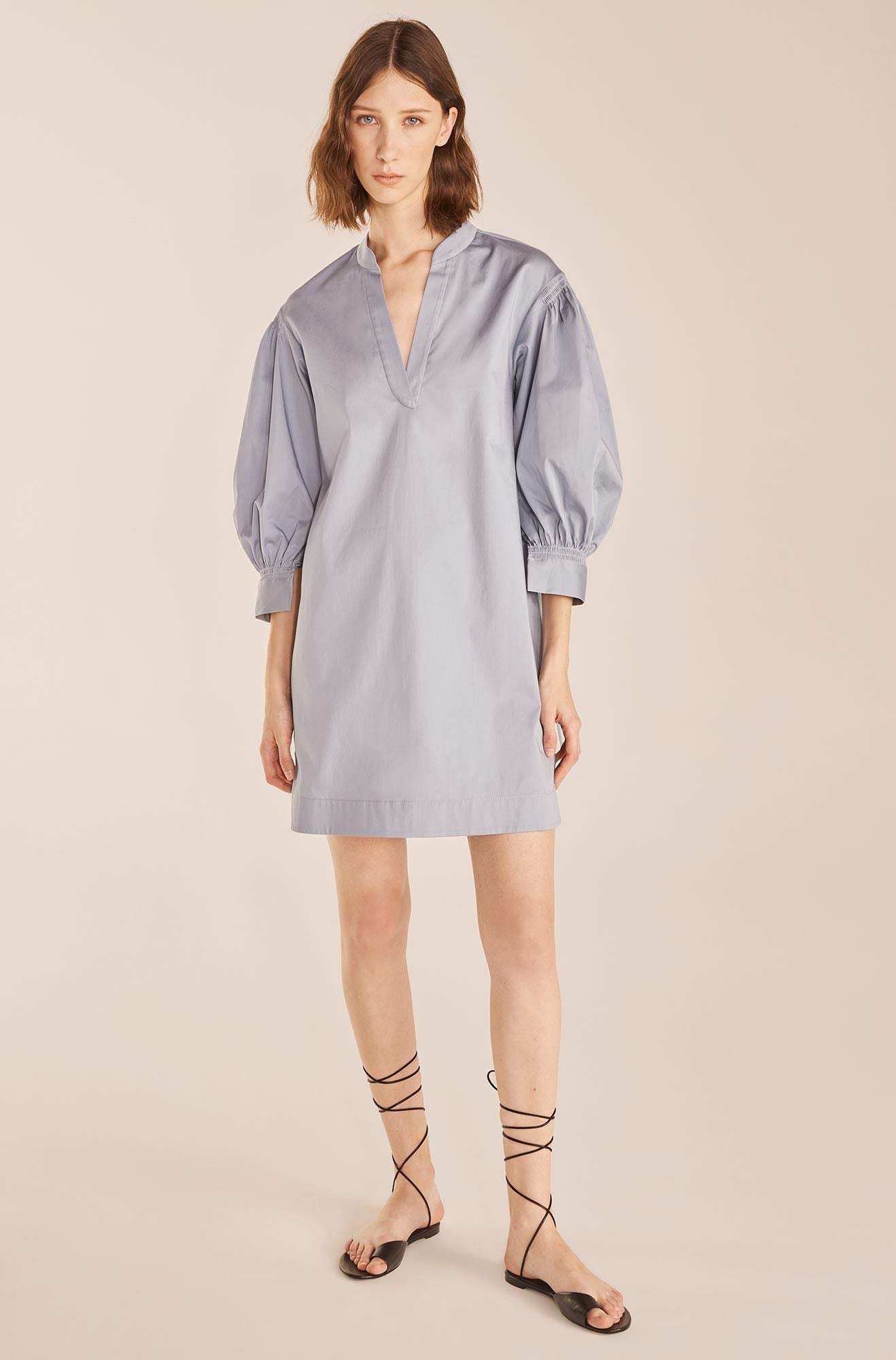 Long Sleeve Shirt Dress | Pearl Blue