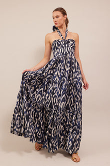 Piana Dress | Ikat Navy