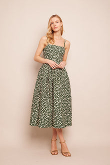 Sea Island Dress | Abstract Dot Green Turtledove