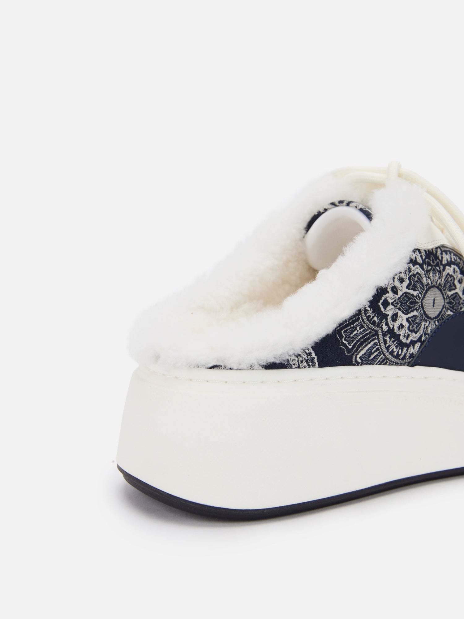 Platform Furry Slide | Navy