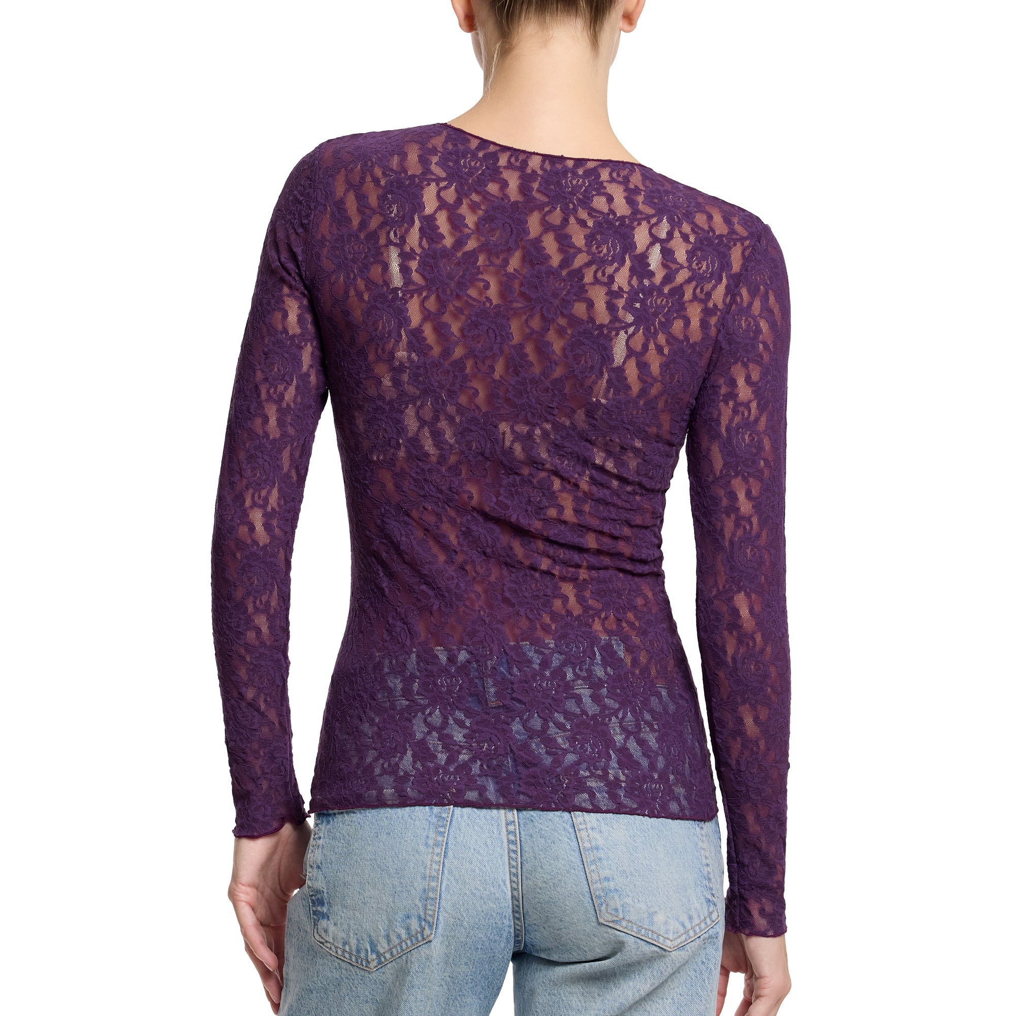 Signature Lace Long Sleeve Top | Stone Fruit (Purple)