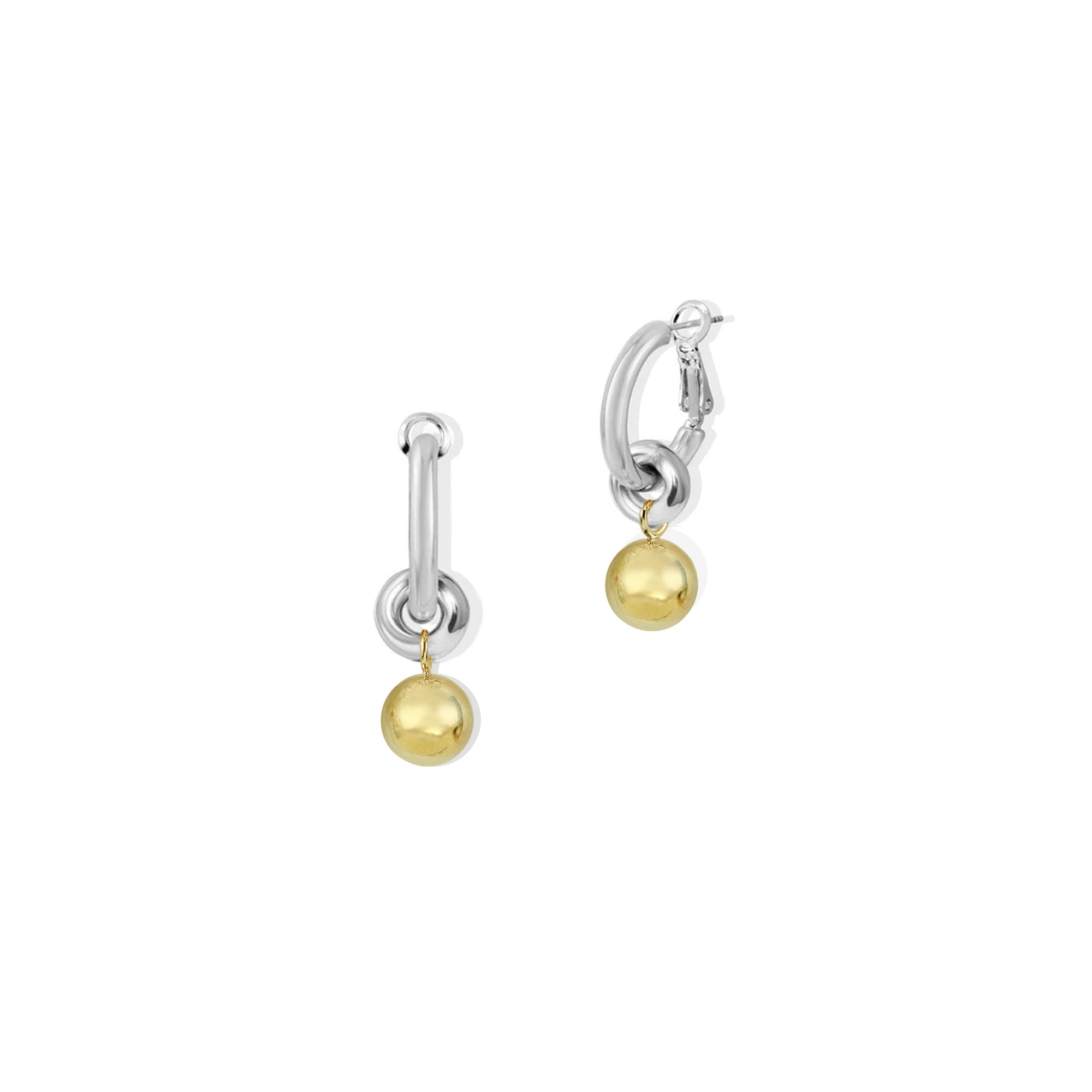 The Sphere Drop Hoop | Two Tone