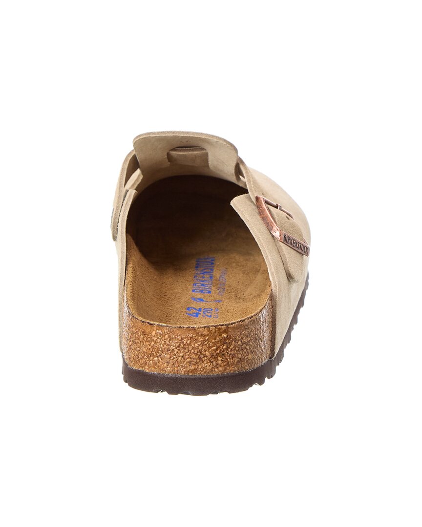 Birkenstock | Womens | Boston Soft Footbed Suede Sandal | Beige