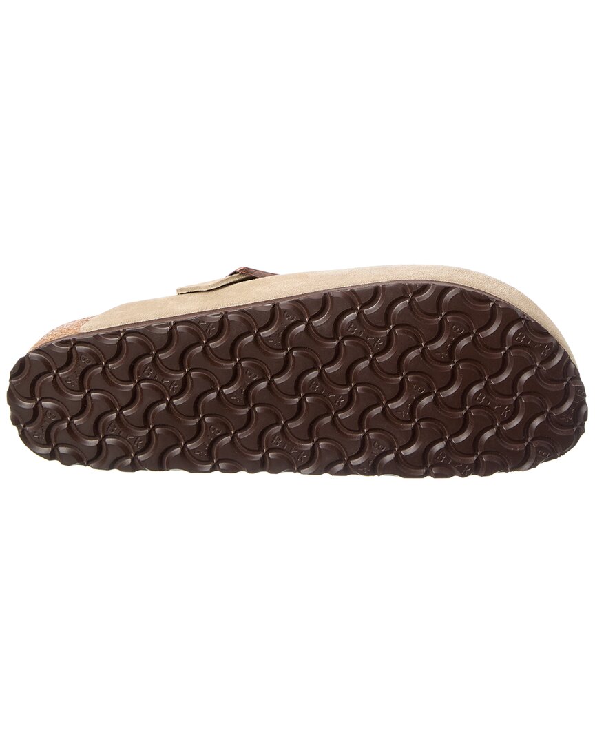 Birkenstock | Womens | Boston Soft Footbed Suede Sandal | Beige