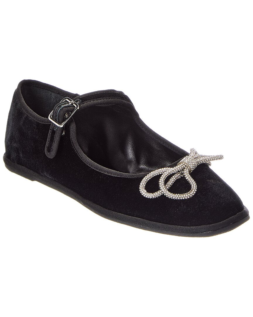 SCHUTZ | Womens | Clarissa Lace Velvet Ballet Flat | Black