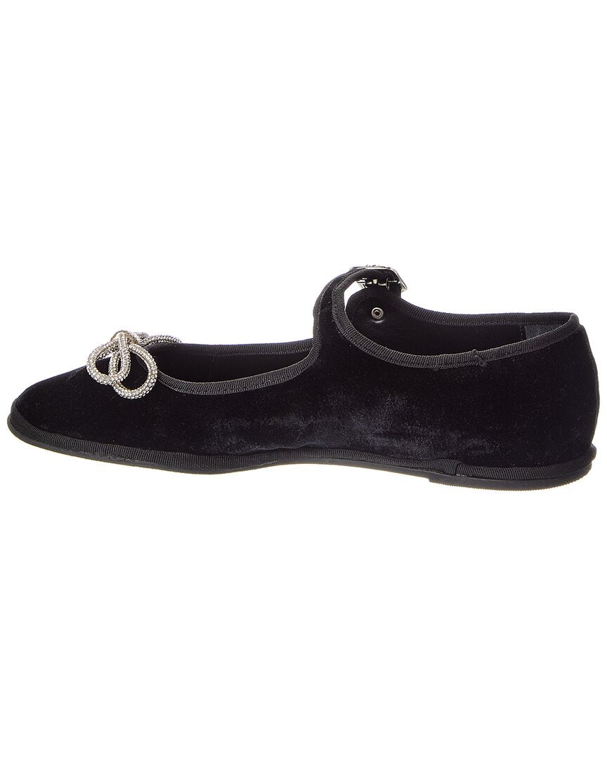 SCHUTZ | Womens | Clarissa Lace Velvet Ballet Flat | Black