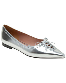 Linea Paolo | Womens | Noella Leather Flat | Silver