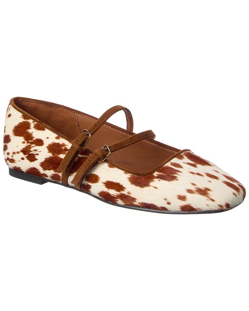 Madewell | Womens | Greta Double Strap - Bringle Calf-Hair Flat | Brown