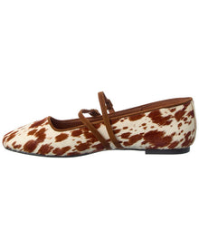 Madewell | Womens | Greta Double Strap - Bringle Calf-Hair Flat | Brown