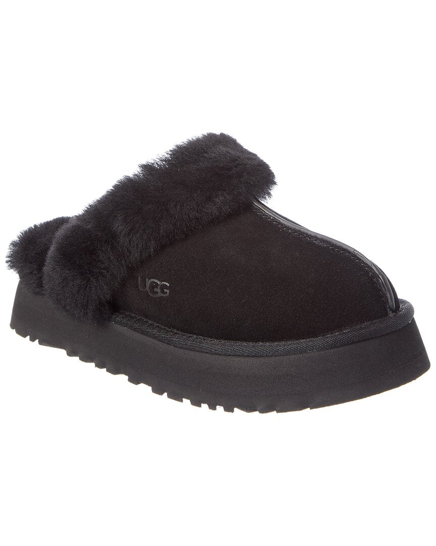 UGG | Womens | Disquette Suede & Shearling Slipper - II | Black