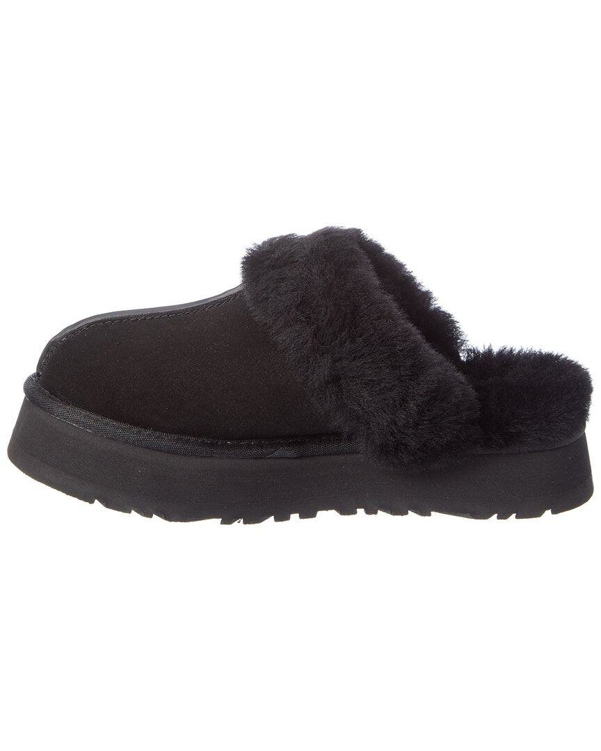 UGG | Womens | Disquette Suede & Shearling Slipper - II | Black