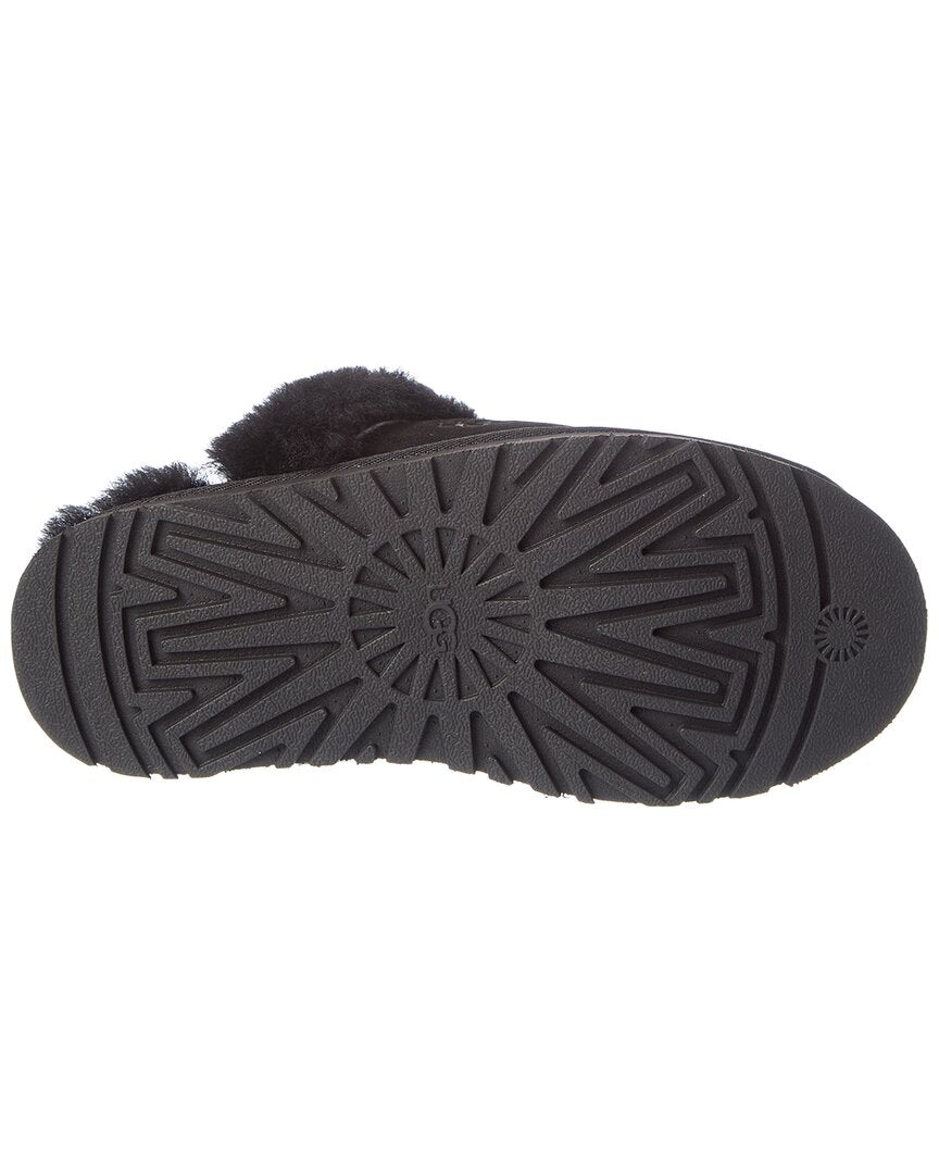 UGG | Womens | Disquette Suede & Shearling Slipper - II | Black
