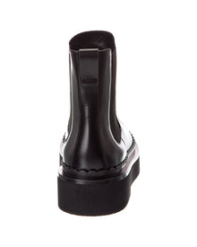 Valentino | Womens | VLogo Signature Leather Platform Boot | Black