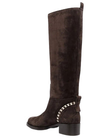 Ferragamo | Womens | Tawnie Below Leather Knee Boot | Brown