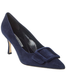 Manolo Blahnik | Womens | Maysale 70 Suede Pump | Blue