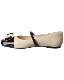 Ferragamo | Womens | New Vara Leather Ballet Flat | White