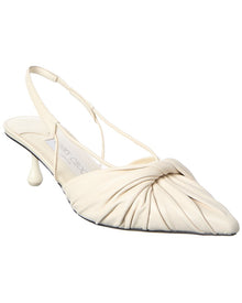 Jimmy Choo | Womens | Isa/Twist 50 Leather Slingback Pump | White