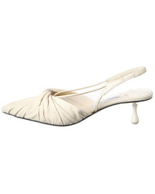 Jimmy Choo | Womens | Isa/Twist 50 Leather Slingback Pump | White