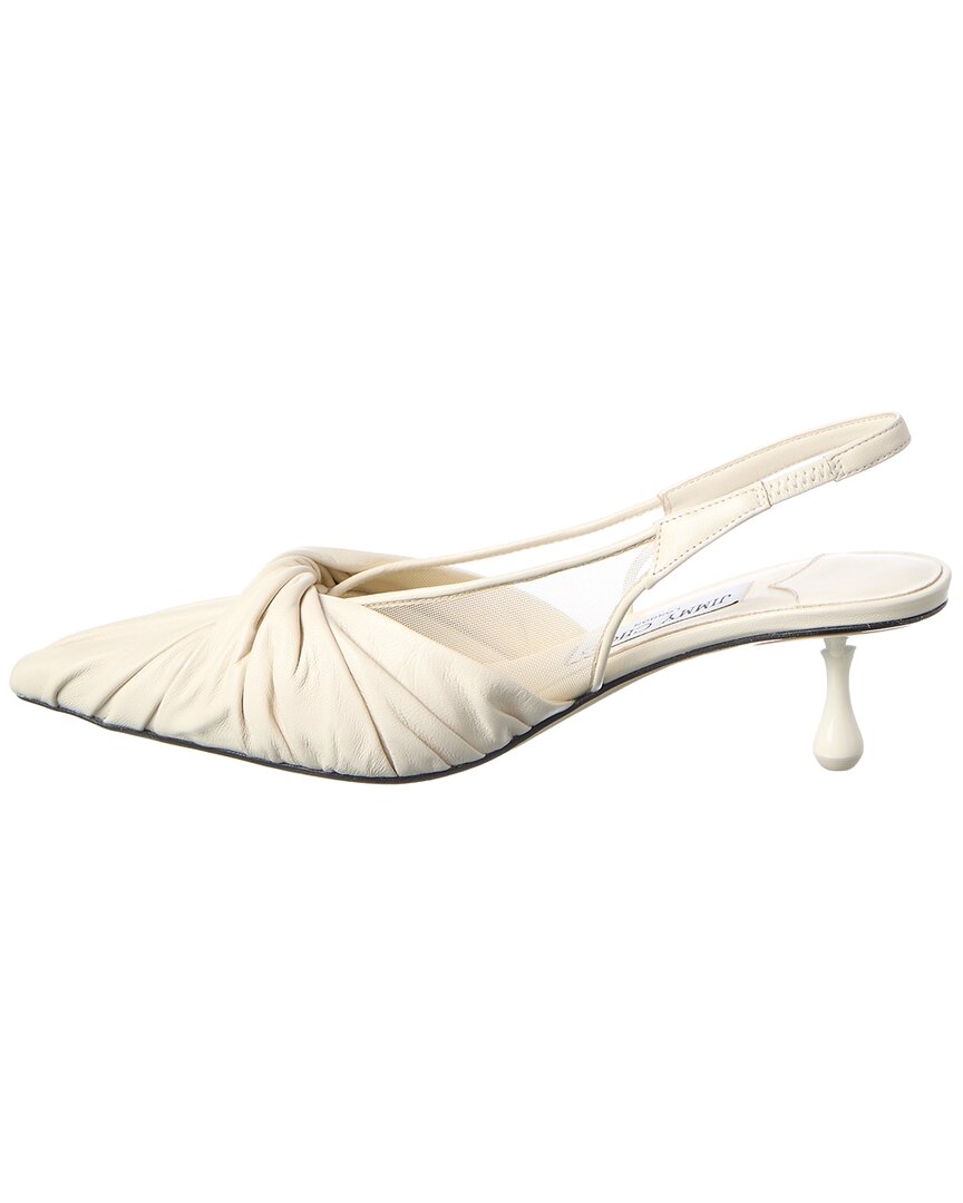 Jimmy Choo | Womens | Isa/Twist 50 Leather Slingback Pump | White