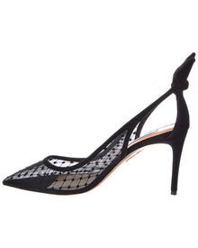 Aquazzura | Womens | Logo 90 Mesh & Suede Pump | Black